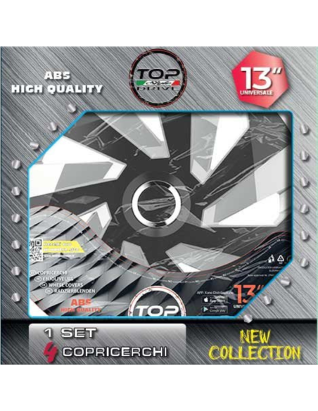 COPRICERCHIO VECTOR BLACK & SILVER 4pz.