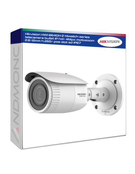 Hikvision HWI-B640H-Z Hiwatch series telecamera bullet IP hd+ 4Mpx motozoom 2.8~12mm h.265+ poe slot sd IP67