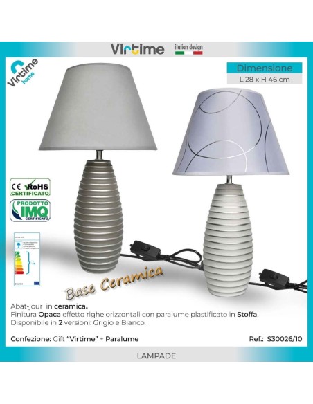 Lampada da Tavolo ceramica art.2 due Colori