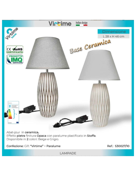 Lampada da tavolo Ceramica art.3 due Colori