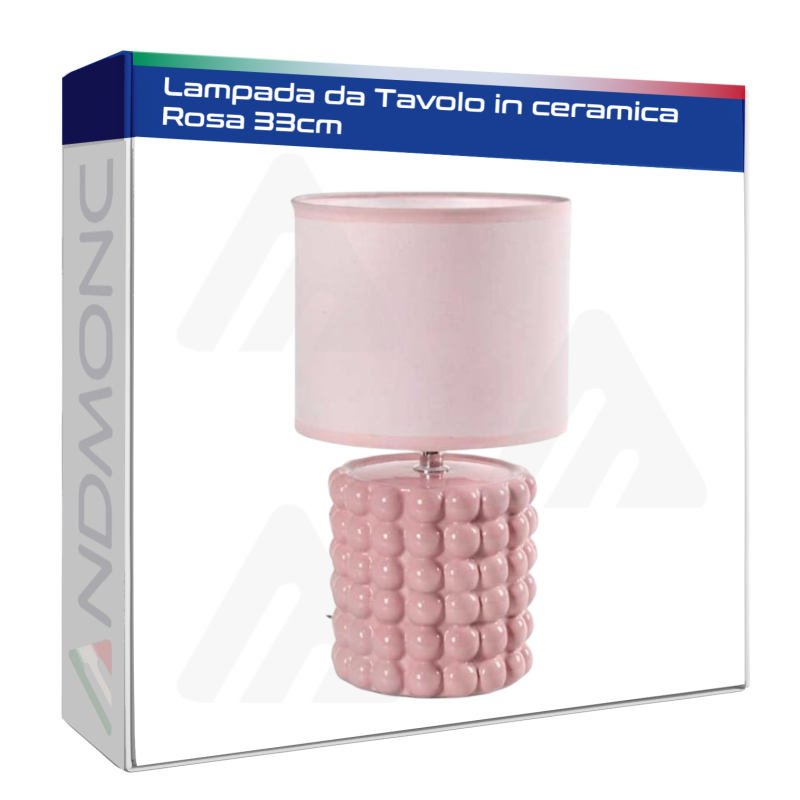 Lampada da Tavolo in ceramica Rosa 33cm