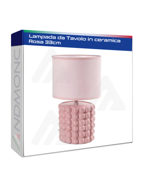 Lampada da Tavolo in ceramica Rosa 33cm