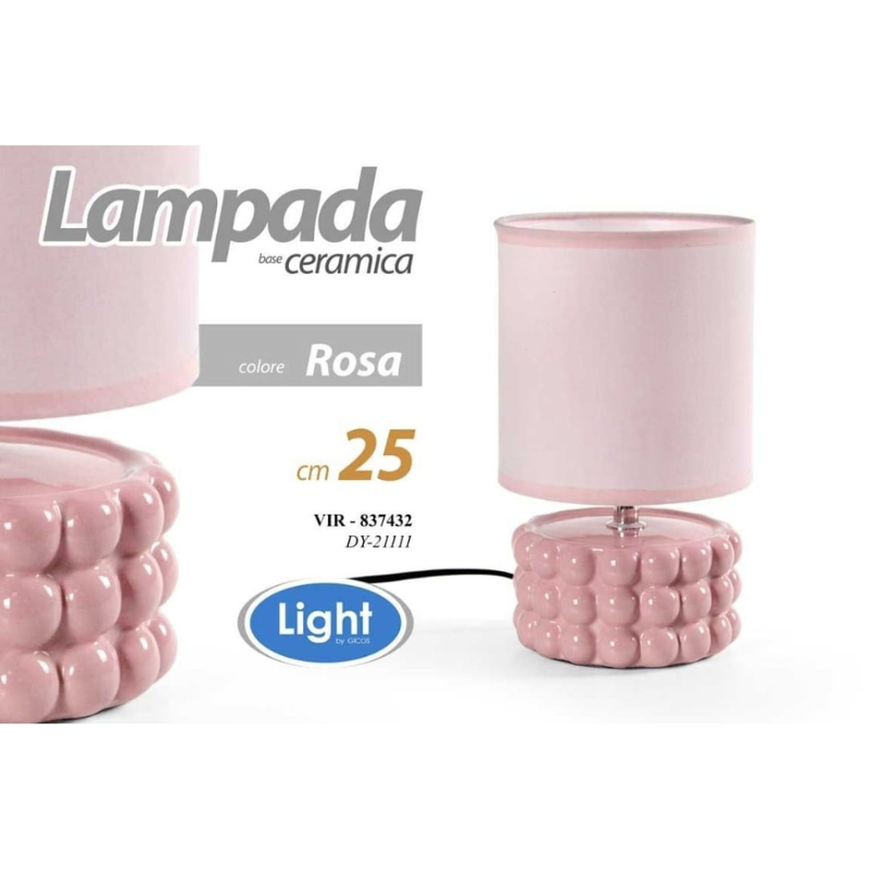 Lampada da tavolo Rosa in ceramica, 25cm