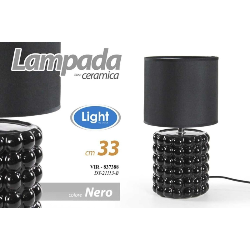 Lampada da Tavolo in ceramica 33cm, nero