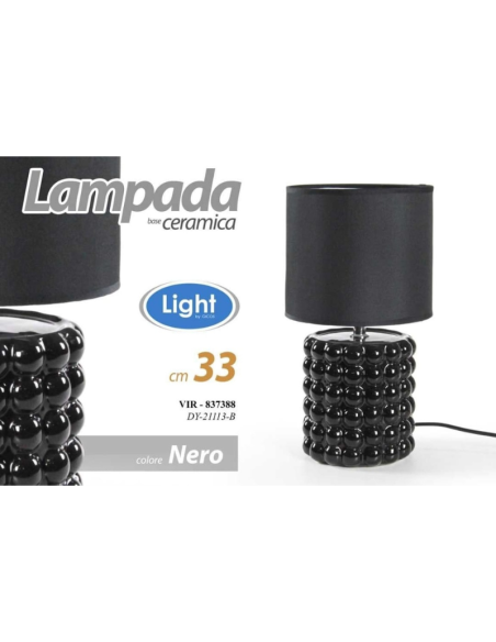 Lampada da Tavolo in ceramica 33cm, nero