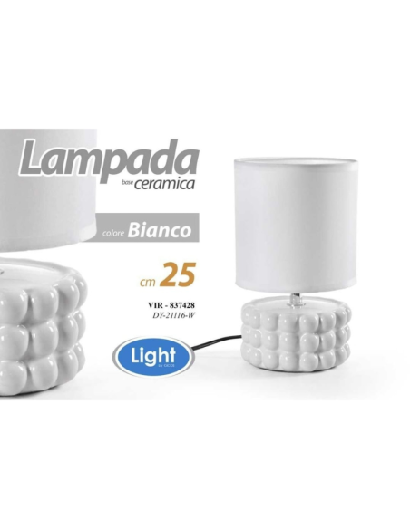 Lampada da Tavolo in ceramica, bianco 25cm