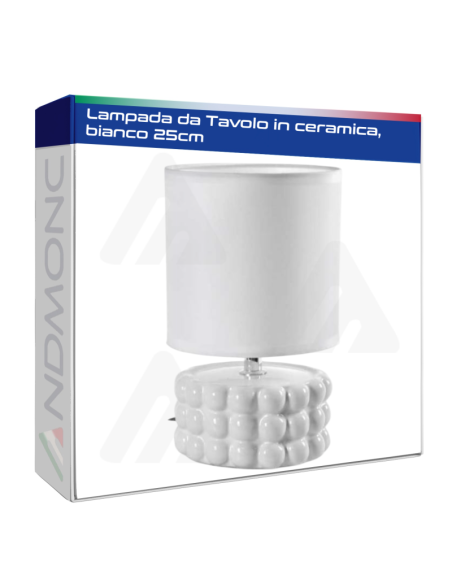Lampada da Tavolo in ceramica, bianco 25cm