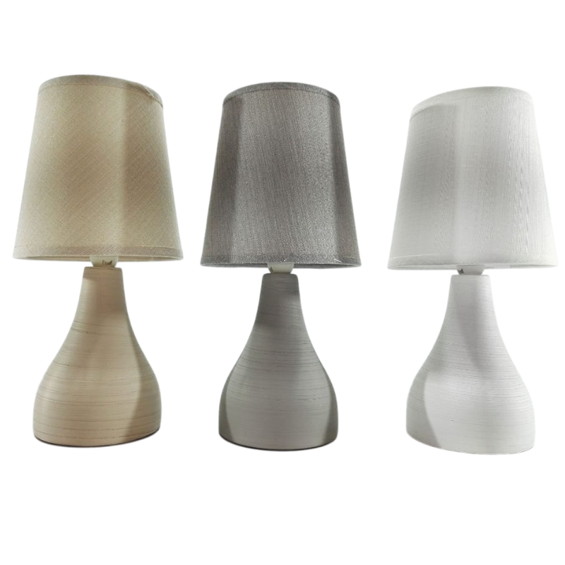 Lampada da tavolo, comodino, 31cm, tre colori