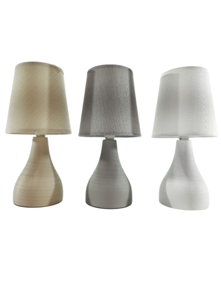 Lampada da tavolo, comodino, 31cm, tre colori