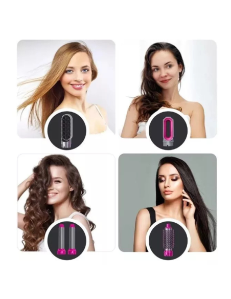 Spazzola Asciugacapelli 5in1 con 5 accessori , cofanetto incluso