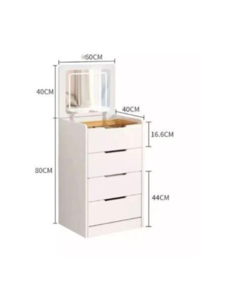 Postazione da trucco Compatto 3 in 1 con Sgabello Nascosto Make Up Vanity E Scrivania Combinata per Piccoli Spazi