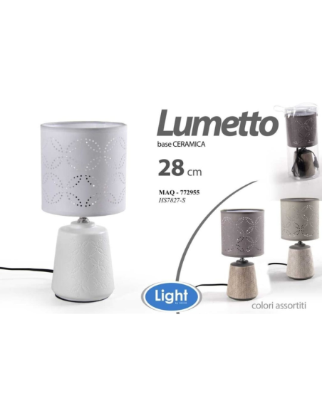Lumetto base ceramica 28 cm, colori assortiti
