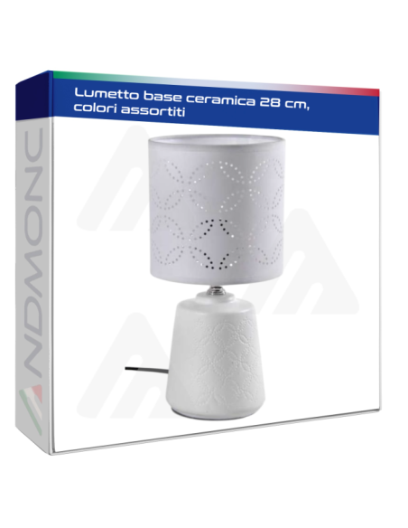 Lumetto base ceramica 28 cm, colori assortiti