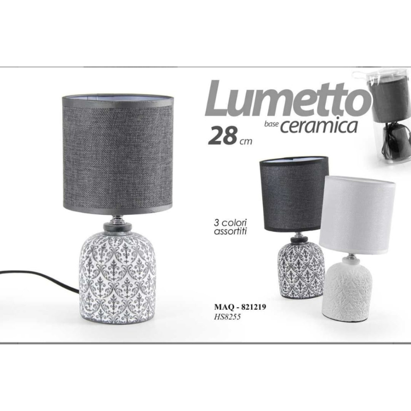 Lumetto base in ceramica, 3 colori assortiti
