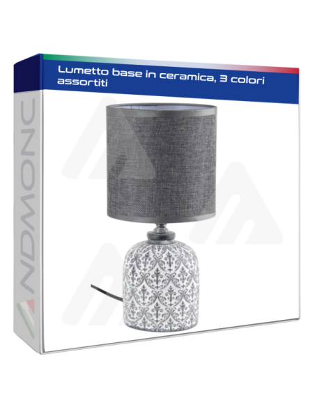 Lumetto base in ceramica, 3 colori assortiti