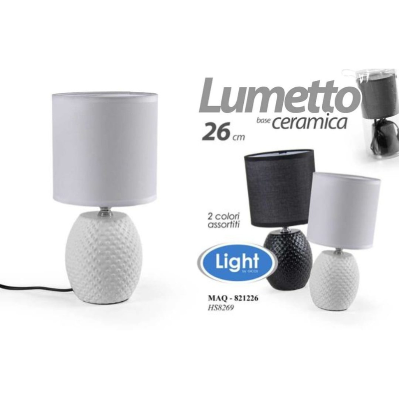 Lumetto base in ceramica, 26cm, due colori...