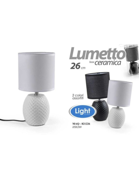 Lumetto base in ceramica, 26cm, due colori assortiti
