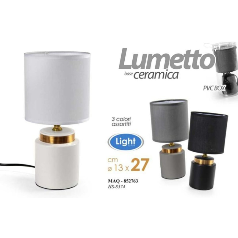Lumetto con base in ceramica 27cm, 3 colori...