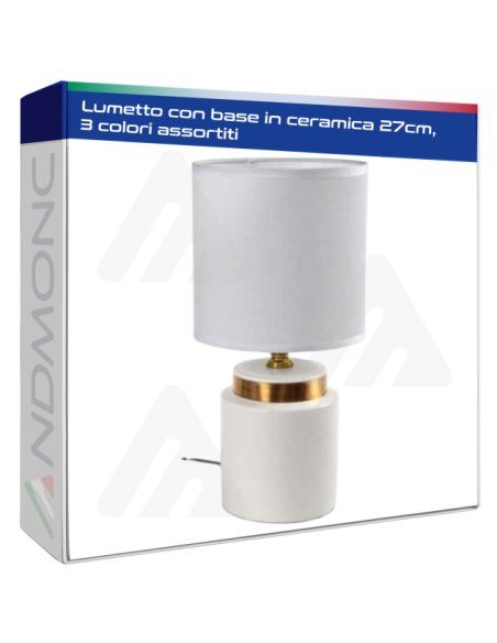 Lumetto con base in ceramica 27cm, 3 colori assortiti