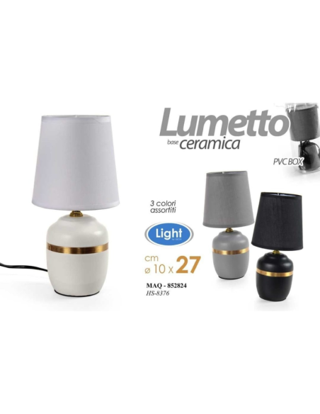 Lumetto base in ceramica 27cm, 3 colori assortiti