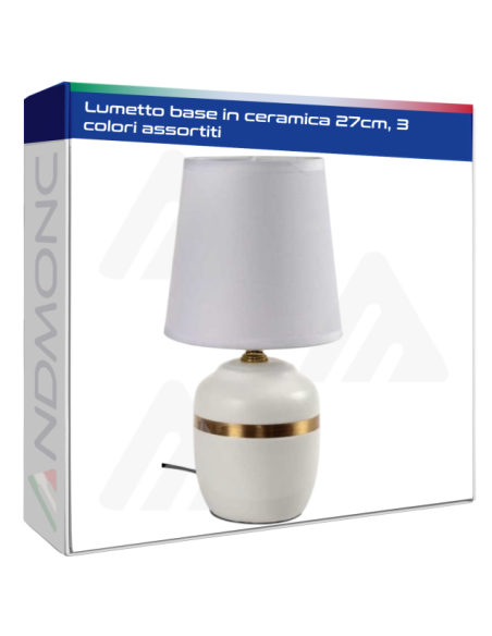 Lumetto base in ceramica 27cm, 3 colori assortiti