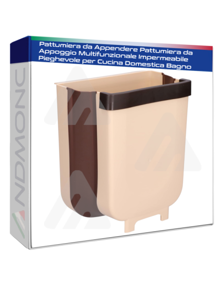 Pattumiera da Appendere Pattumiera da Appoggio Multifunzionale Impermeabile Pieghevole per Cucina Domestica Bagno