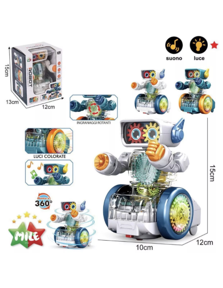 Giocattolo robot Rotante con ingranaggi meccanici Rotanti E Illuminazione Led