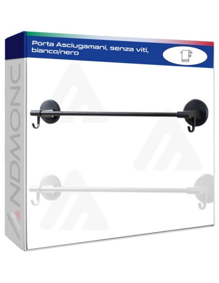 Porta Asciugamani, due colori, senza viti, 50x8,5 cm