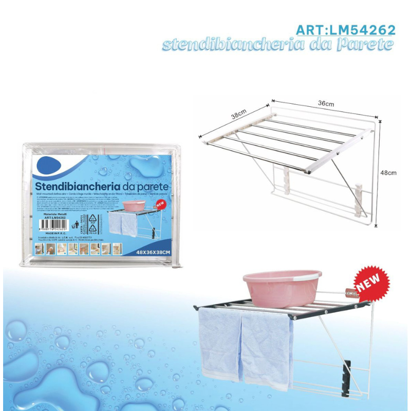Stendibiancheria da Parete 48x36x38cm