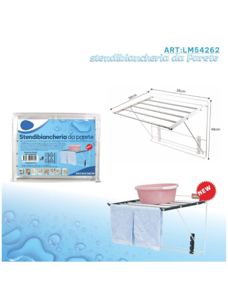 Stendibiancheria da Parete 48x36x38cm