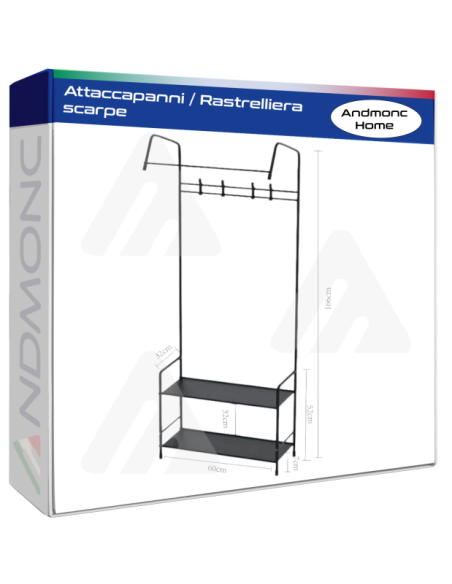 Attaccapanni - Rastrelliera scarpe 166x60cm