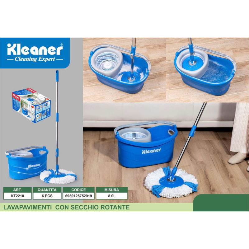 KLEANER SPIN Lavapavimenti Rotante Spin Mop...
