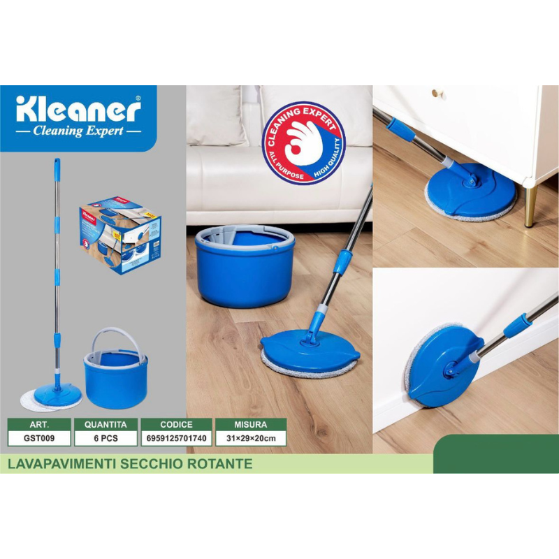 Lavapavimenti con Secchio Rotante - Kleaner