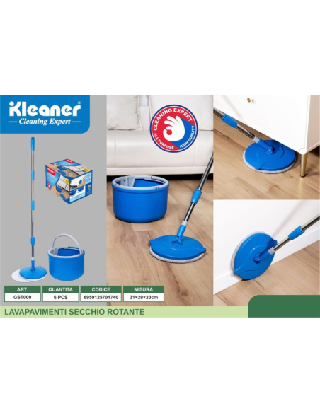Lavapavimenti con Secchio Rotante - Kleaner