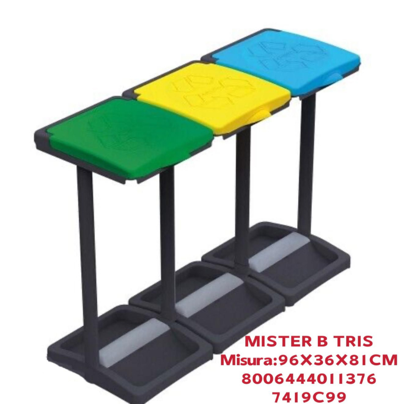 Tris Portasacco Raccolta Differenziata 3 Scomparti