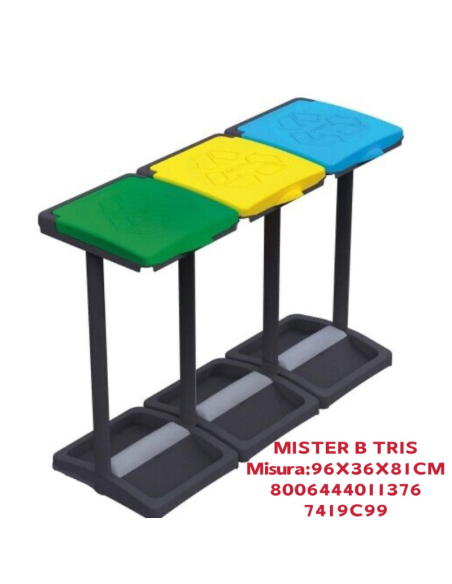 Tris Portasacco Raccolta Differenziata 3 Scomparti