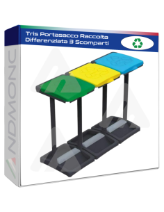 Tris Portasacco Raccolta Differenziata 3 Scomparti