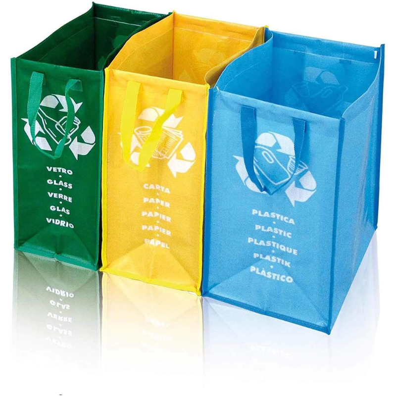 Panca per Raccolta Differenziata, Grigio/Nero