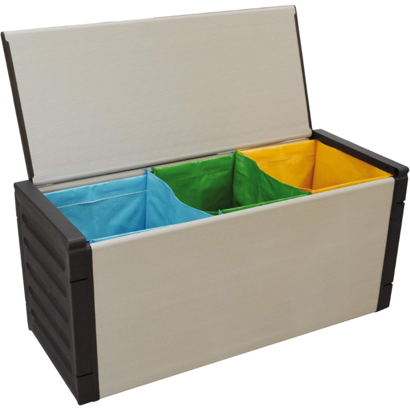 Panca per Raccolta Differenziata, Grigio/Nero