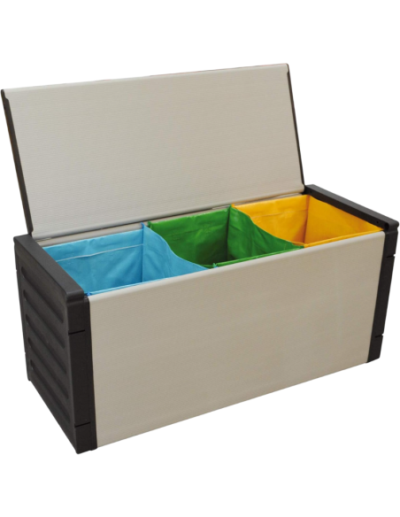 Panca per Raccolta Differenziata, Grigio/Nero