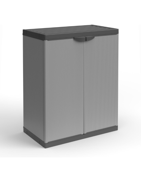 Armadietto per Raccolta differenziata in resina di PVC e PP, 2 Ante, 1 Ripiano, Facile da Montare