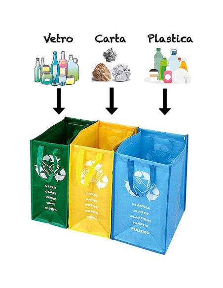 Armadietto per Raccolta differenziata in resina di PVC e PP, 2 Ante, 1 Ripiano, Facile da Montare