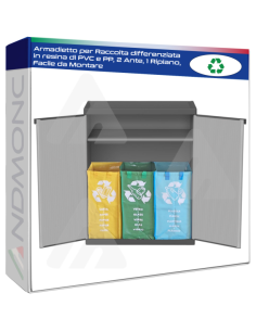 Armadietto per Raccolta differenziata in resina di PVC e...