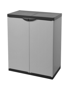 Armadio Basso, colore grigio, 2 Ante 2