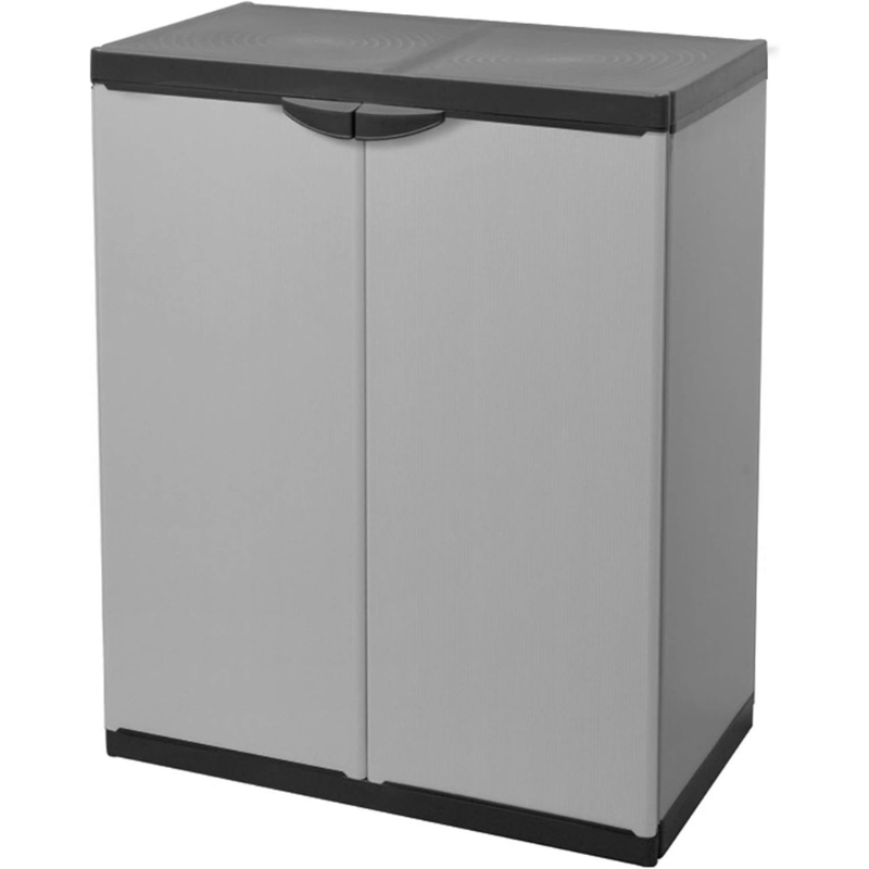 Armadio Basso, colore grigio, 2 Ante