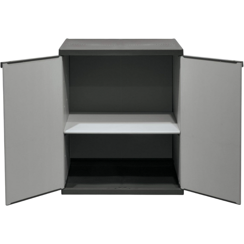 Armadio Basso, colore grigio, 2 Ante