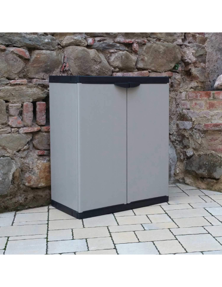 Armadio Basso, colore grigio, 2 Ante