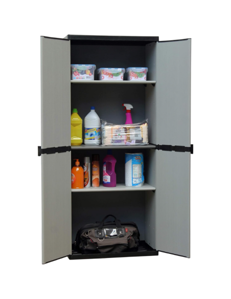 Armadio Alto a 2 Ante per Interno/Esterno con Ripiani Regolabili in altezza