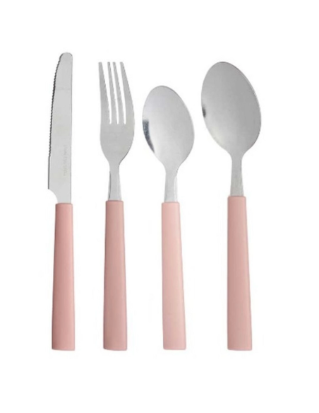 Set di Posate Acciaio inossidabile Plastica Rosa Argentato (6 Unità)