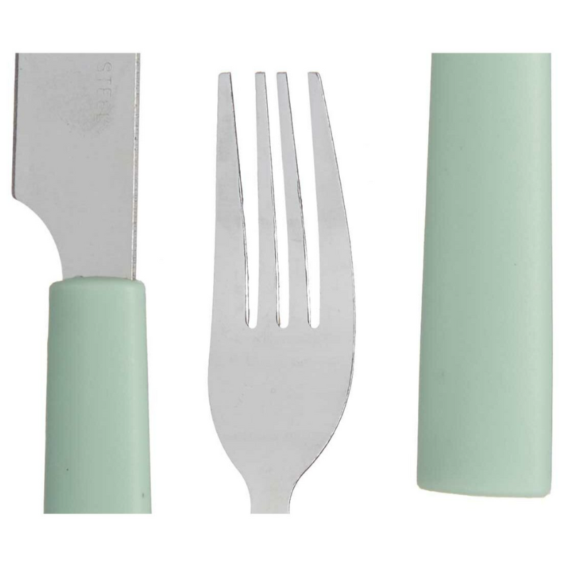 Set di Posate Verde Argentato Acciaio...